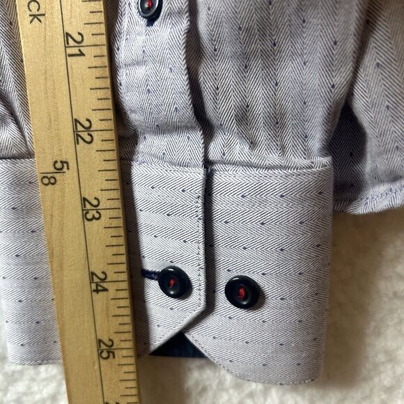 Levinas 16/16.5 35/36 Men’s Dress Shirt Button Up Long Sleeve Office Lgt Purple - Picture 10 of 11